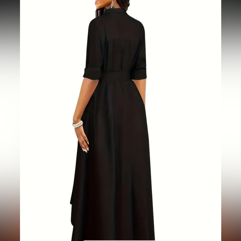 Elegant Black High Low Dress - Picture 3 of 5
